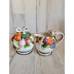 Vegetable pitcher sugar holder set tea vintage xmas set‎